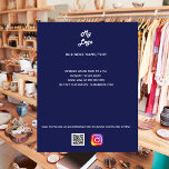 Anpassningsbar (blått) för instagram-logotyp för q flygblad<br><div class="desc">Tungt blå bakgrund,  vit text. Anpassa och lägga till din logotyp,  namn,  adress,  din text,  din egen QR-kod till ditt instagram-konto.</div>