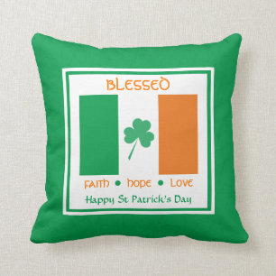 Anpassningsbar BLESSED Irish Flagga St patricks da Kudde