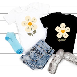 Anpassningsbar, blomma,Mor,Maka,Blommigt,Retro T Shirt