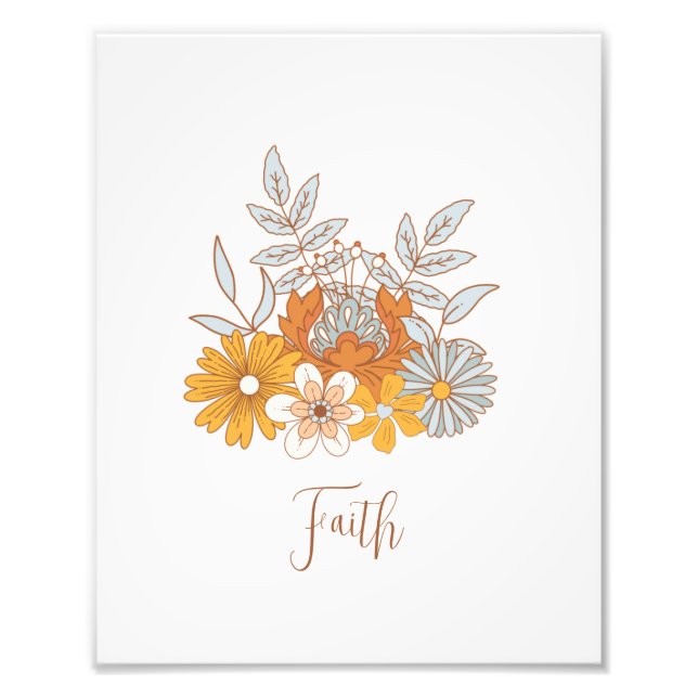 Anpassningsbar Blommigt Boho Nursery Wall Art Post Fototryck (Framsidan)