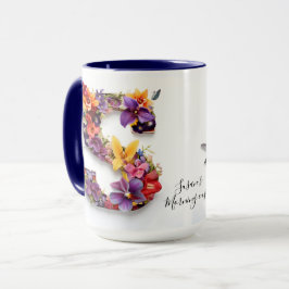 ANPASSNINGSBAR BLOMMIGT BREV S MUGG