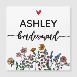 Anpassningsbar Blommigt Bridesmaid Magnet, Bride S