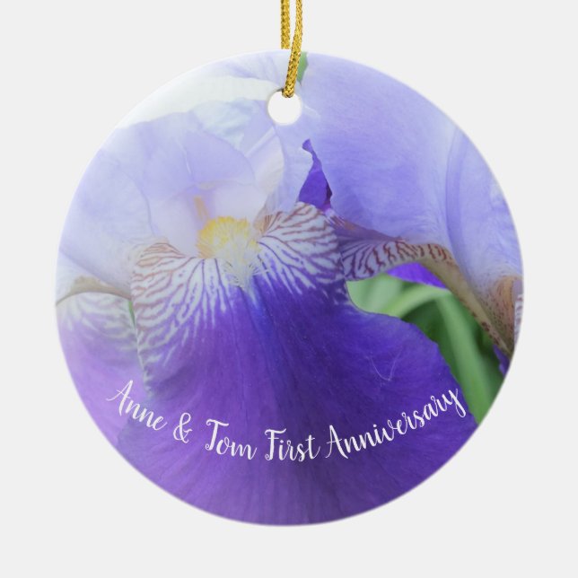 Anpassningsbar Blommigt Bröllop-årsdagen Ornament (Framsidan)