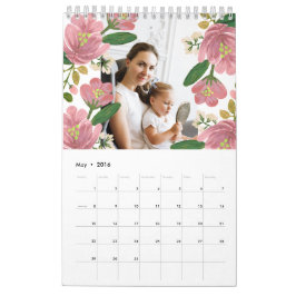 Anpassningsbar Blommigt Calendar Kalender