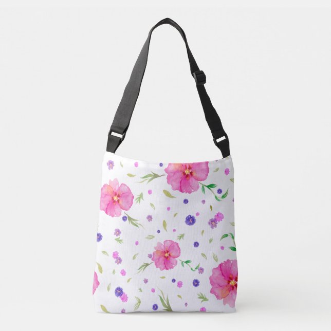 Anpassningsbar Blommigt Crossbody Bag för Mammor Axelväska (Framsida)