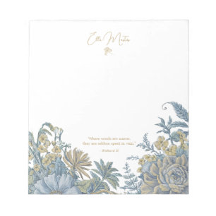 Anpassningsbar Blommigt Elegant Skript Offert Chic Anteckningsblock