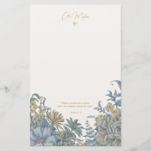 Anpassningsbar Blommigt Elegant Skript Offert Chic Brevpapper