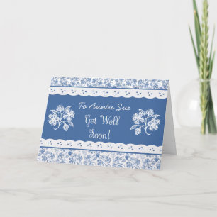 Anpassningsbar Blommigt Faux Snöre Get well Card Kort
