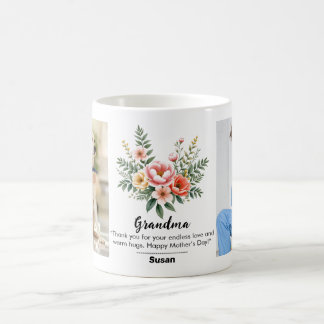 Anpassningsbar Blommigt Flower Lycklig Mor Granma  Kaffemugg