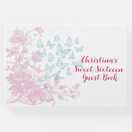 Anpassningsbar Blommigt Girly Sweet sixteen Keepsa Gästböcker