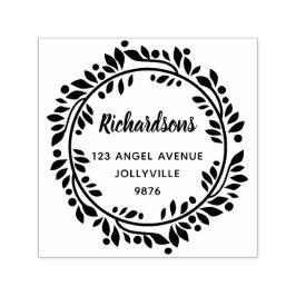 Anpassningsbar Blommigt Löv Utandning Adress Självfärgande Stämpel