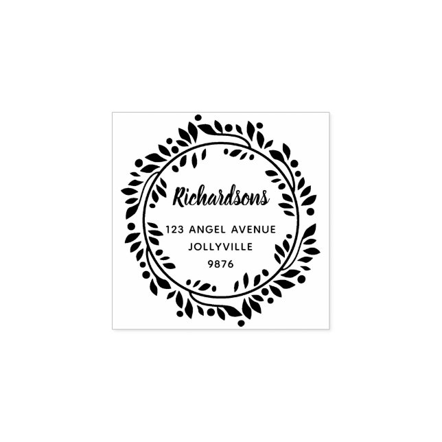 Anpassningsbar Blommigt Löv Utandning Adress Stämpel (Tryck)