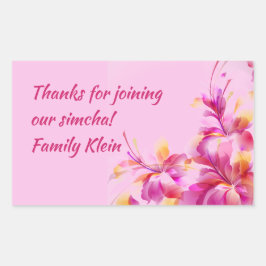 Anpassningsbar Blommigt-märkning för Värdinna Pake Rektangulärt Klistermärke