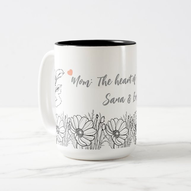 Anpassningsbar Blommigt Mors dag Gift Mugg (Framsida vänster)