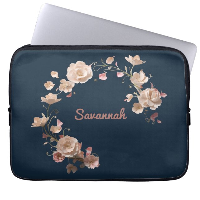 Anpassningsbar Blommigt Neoprene Laptop sleeve (Framsidan)