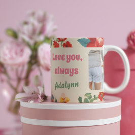 Anpassningsbar Blommigt Photo Valentiness Gifts fo Mugg