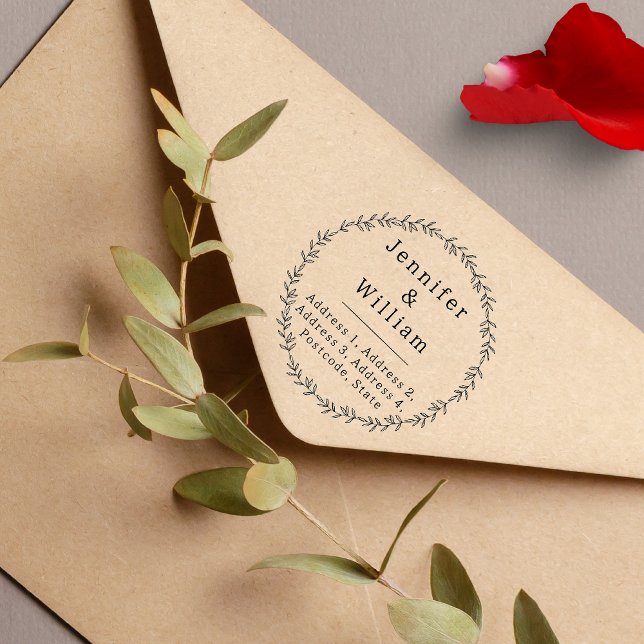 Anpassningsbar Blommigt Returadress av utandning Stämpel (Skapare uppladdad)