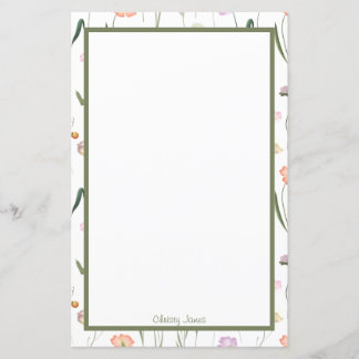 Anpassningsbar Blommigt Stationery