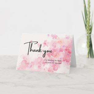 Anpassningsbar Blommigt Stork Baby Shower Tackkort