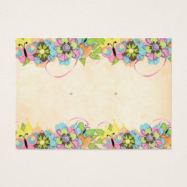 Anpassningsbar Blommigt Stud Earring Visning Card Visitkort