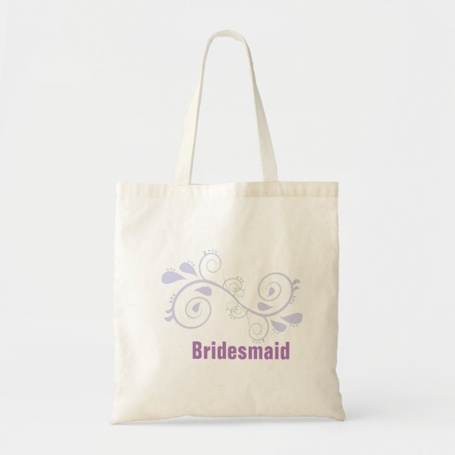 Anpassningsbar Blommigt Swirl Bridesmaid Bröllop t Tygkasse (Framsidan)
