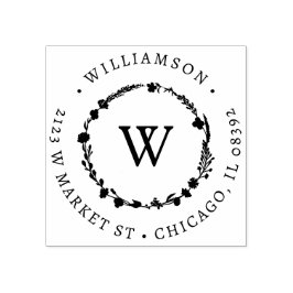 Anpassningsbar Blommigt Utandning Rund Namn och Re Stämpel