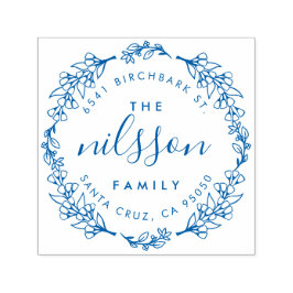 Anpassningsbar Blommigt WAN-Returadressen i Namn Självfärgande Stämpel