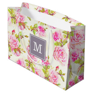 Anpassningsbar Blommönster Gammal Ro Monogram L Gi