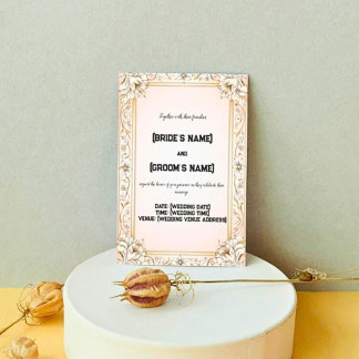 Anpassningsbar Blommönster Vackert Bröllop Inbjudningar