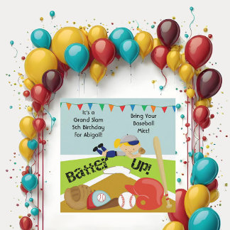 Anpassningsbar Blond Girl Softball Birthday-inbjud Inbjudningar