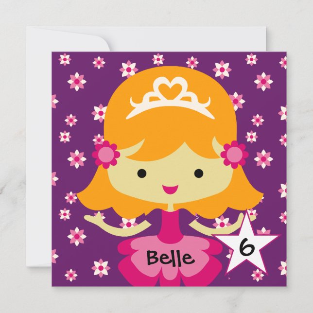 Anpassningsbar Blond Lil'Princess Birthday Inbjudn Inbjudningar (Framsida)