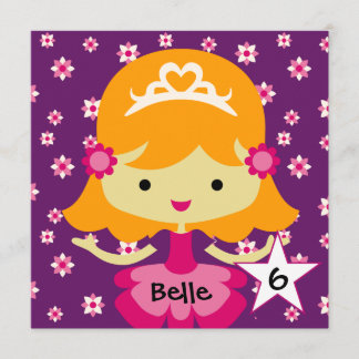 Anpassningsbar Blond Lil'Princess Birthday Inbjudn Inbjudningar