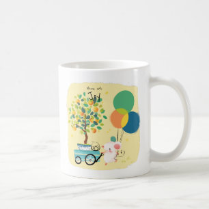 [Anpassningsbar] Bloom med Kärlek bubblor i Rått Kaffemugg