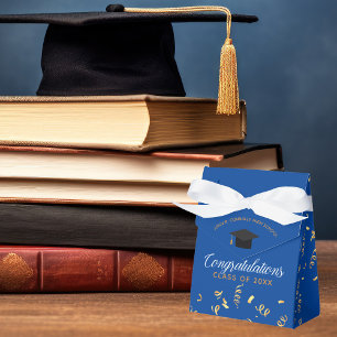 Anpassningsbar Blue 2025 Studenten Guld Streamers Presentaskar