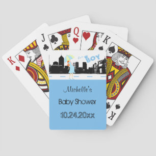 Anpassningsbar Blue Baby Shower Deck of play Cards Kortlek