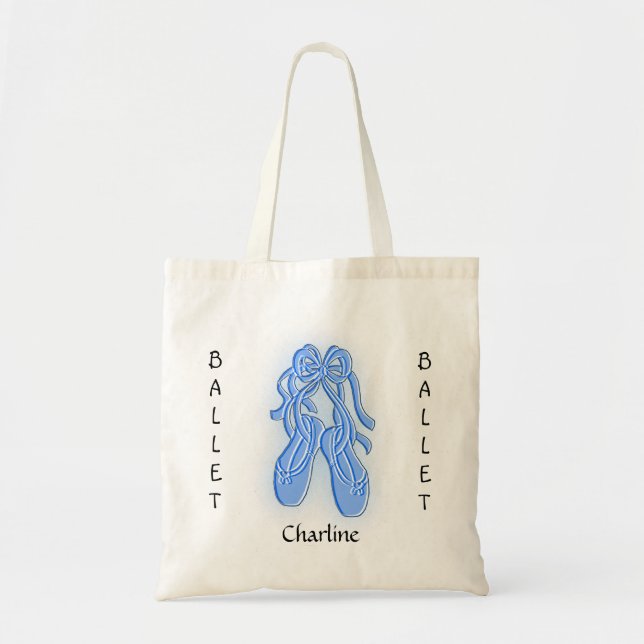 Anpassningsbar Blue Ballet Shote Tote Bag Tygkasse (Framsidan)