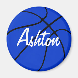 Anpassningsbar Blue Basketball Round Fridge Magnet
