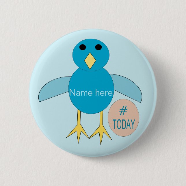 Anpassningsbar Blue Birthday Boy Chick Button Knapp (Framsida)