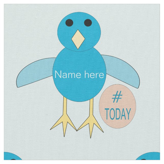 Anpassningsbar Blue Birthday Boy Chick Craft Fabri Tyg (Närbild)