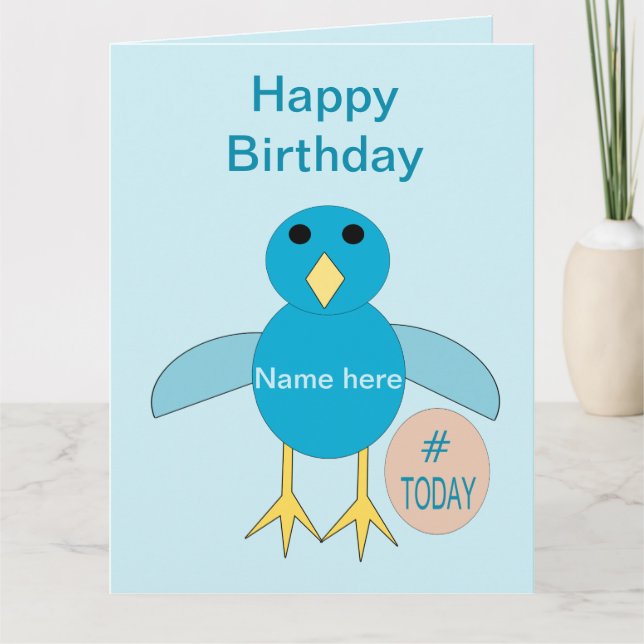 Anpassningsbar Blue Birthday Boy Chick Giant Card Kort (Framsida)