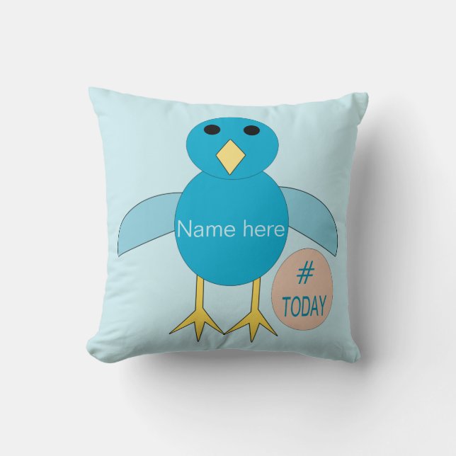 Anpassningsbar Blue Birthday Boy Chick Pillow Kudde (Framsida)