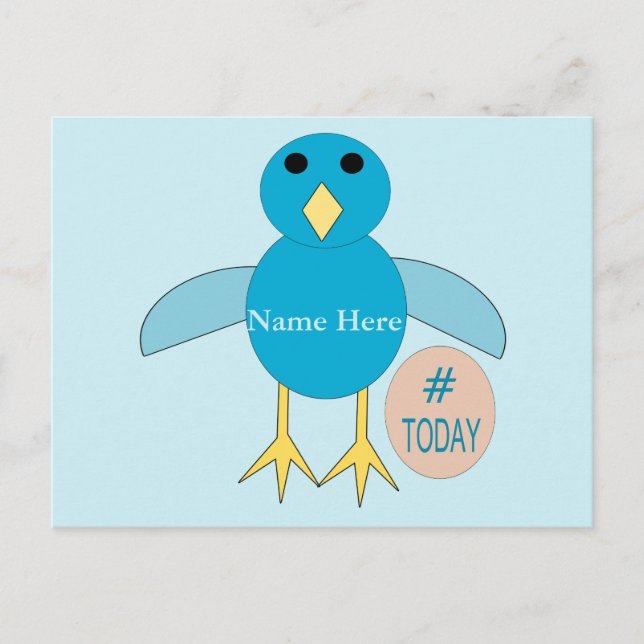 Anpassningsbar Blue Birthday Boy Chick Postcard Vykort (Framsida)