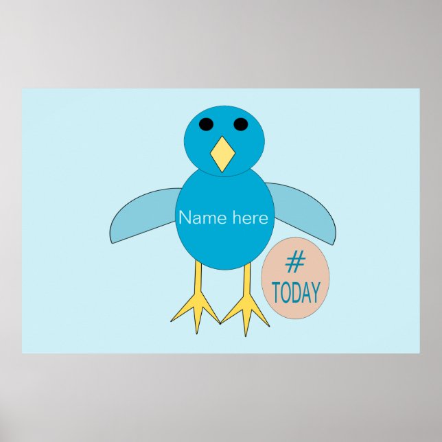Anpassningsbar Blue Birthday Boy Chick Poster (Framsidan)