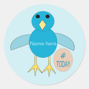 Anpassningsbar Blue Birthday Boy Chick Stickers Runt Klistermärke