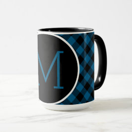 Anpassningsbar Blue Black Buffalo Check Play Mönst Mugg