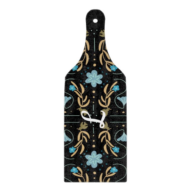 Anpassningsbar Blue Blommigt Folk Art charcuterie (Framsidan)