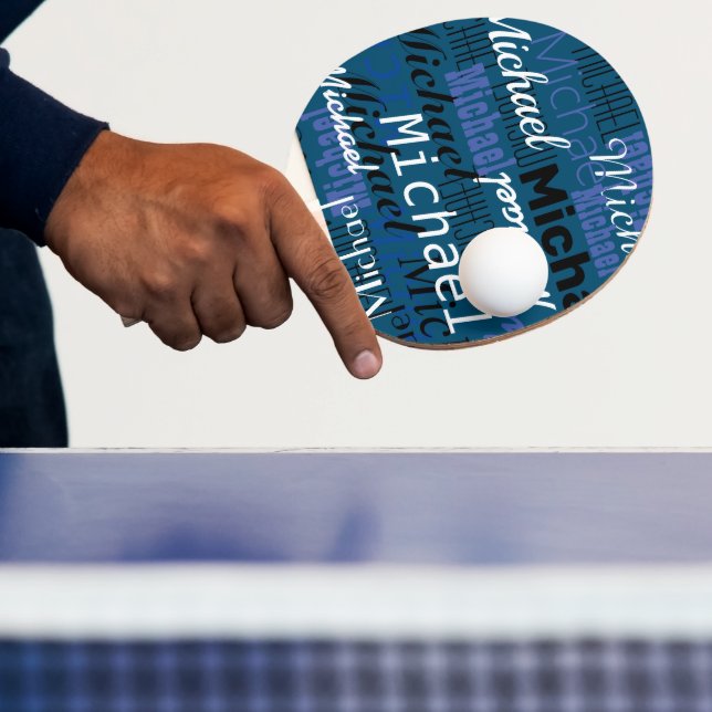 Anpassningsbar Blue Bord.Tennis Player's Namn Pingisracket (Insitu)