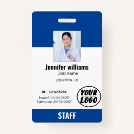 Anpassningsbar Blue Business Logotyp Employee Foto