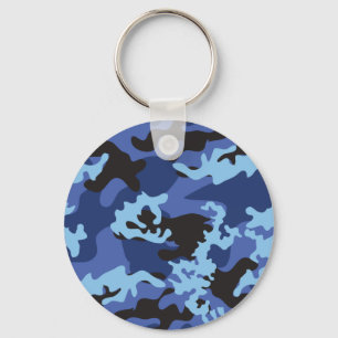 Anpassningsbar Blue Camo Keychain Nyckelring