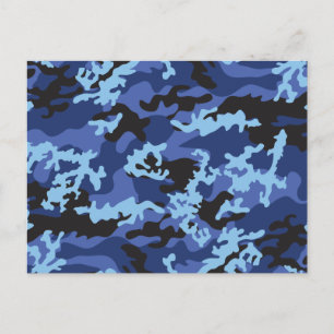 Anpassningsbar Blue Camo vycard Vykort